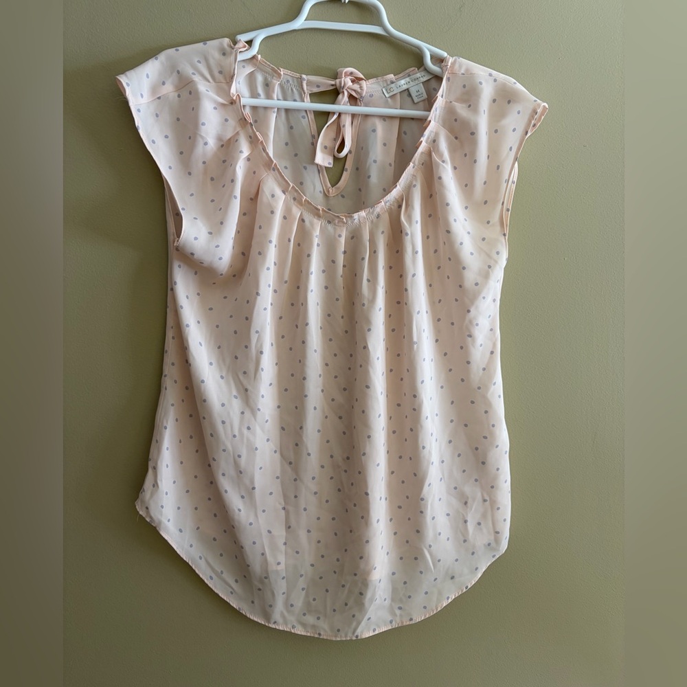 LC Lauren Conrad Pink Polka Dot Women's Blouse